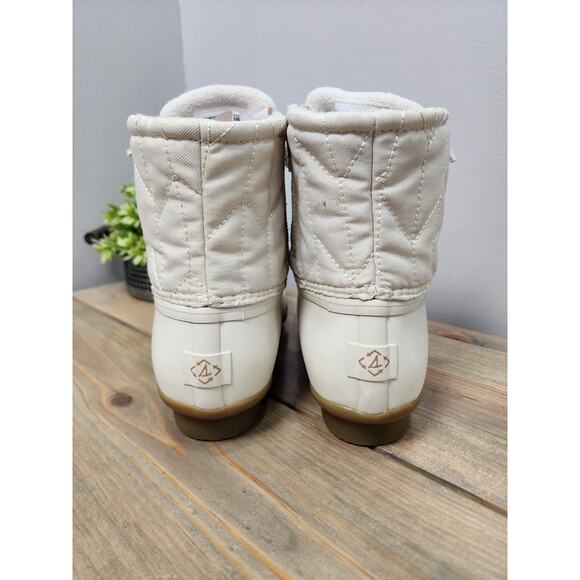 Sperry Saltwater Seacycled Nylon Beige Women's Duck Boots Size 10 M - Picture 5 of 9